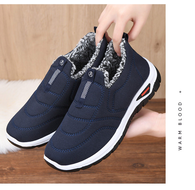 Giày vải bạt nam cổ thấp lót nhung giữ ấm, giày đi bộ đế bằng chống trượt — D09 nam cotton-màu xanh, D09 nam cotton-đen chi tiết 17