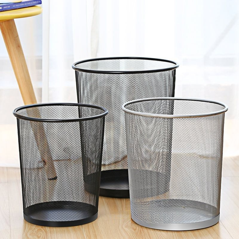 Metal garbage can for home use for living room stainless steel