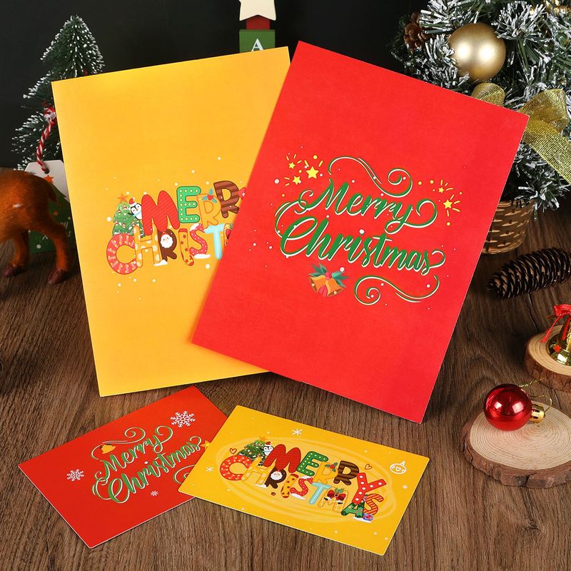 国境を越えた新しいクリスマスの立体グリーティングカードクリスマスツリーのペンギン漫画かわいい紙彫刻手書きメッセージカード|undefined