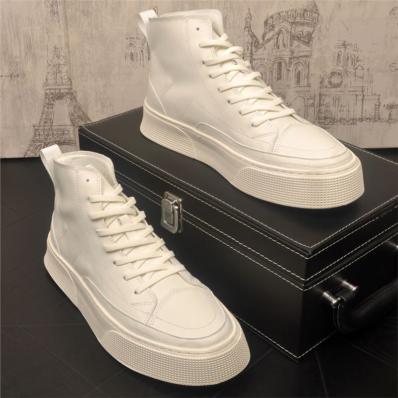 2025 Autumn New High-Top Casual Sneakers Korean Style Trendy Versatile White Shoes Fashion Student Shoes Breathable Men's Shoes