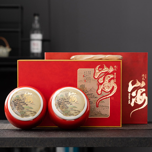 High-grade ceramic cans tea cans packaging box universal red green tea Tieguanyin Longjing gift box empty gift box logo