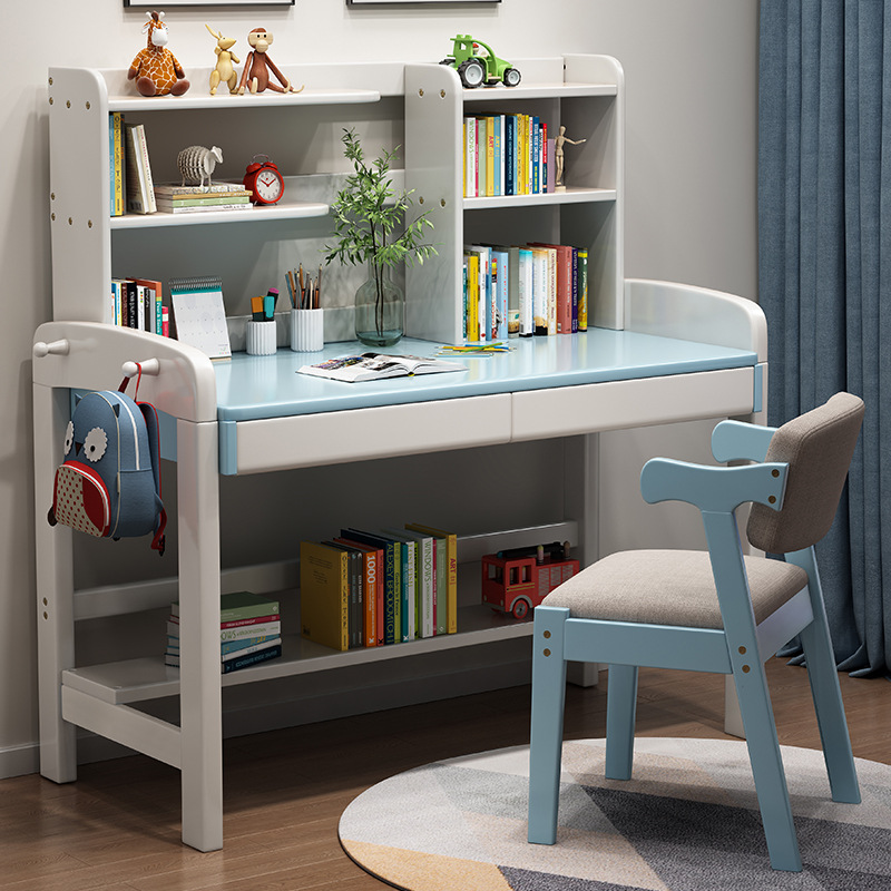 Escritorio de madera maciza simple hogar de elevación para niños Escritorio de estudio y silla estudiante escritorio de la computadora Escritorio