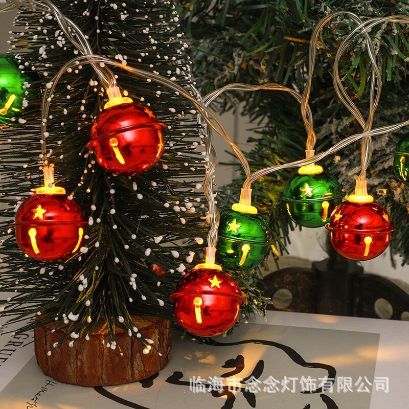 国境を越えた新しい太陽エネルギー鉄芸クリスマスベルLEDカラーランプ小夜灯クリスマスシーン装飾小夜灯|undefined