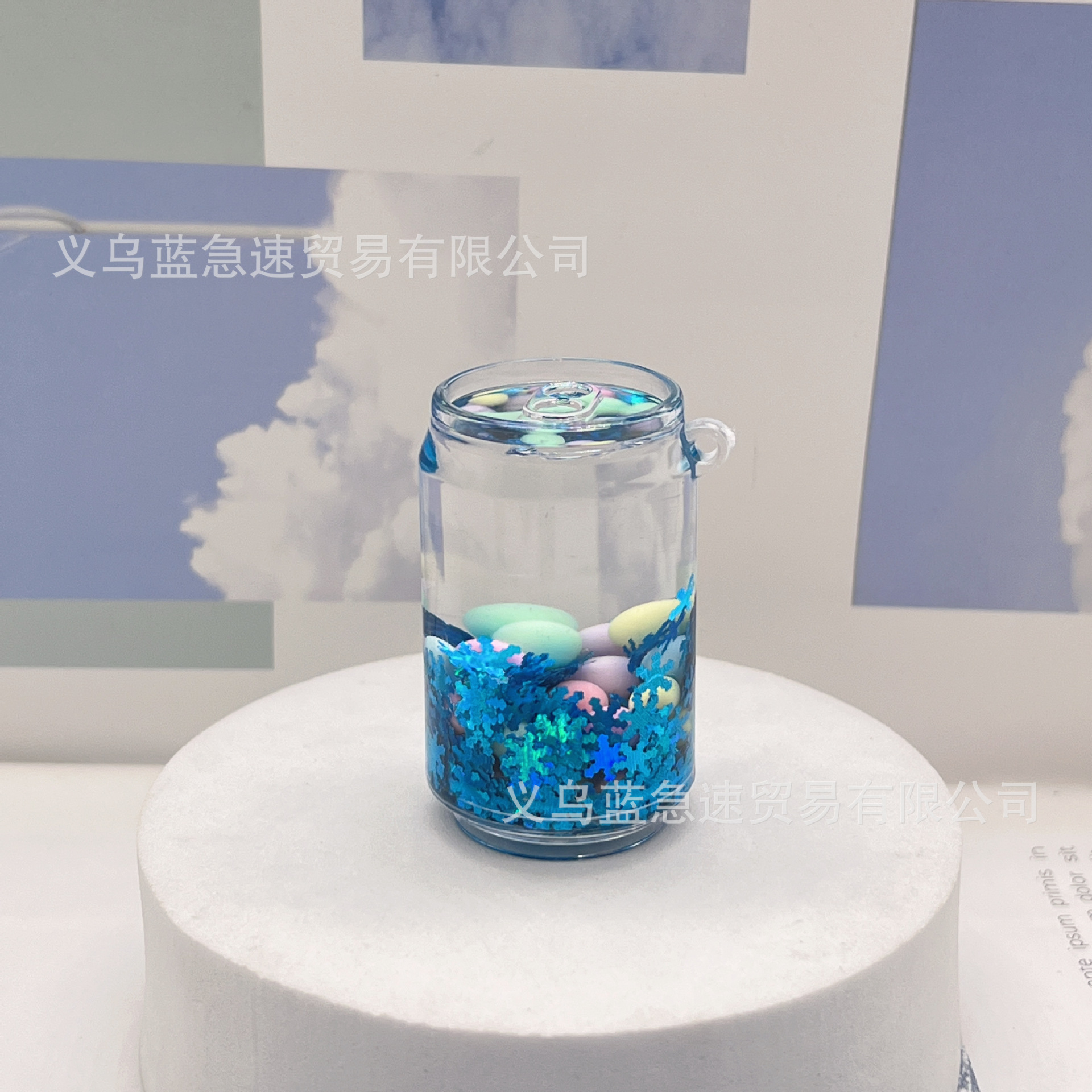 新品亚克力入油流沙瓶夜光雪花彩豆米奇头宇航员棒棒糖配件批发详情5