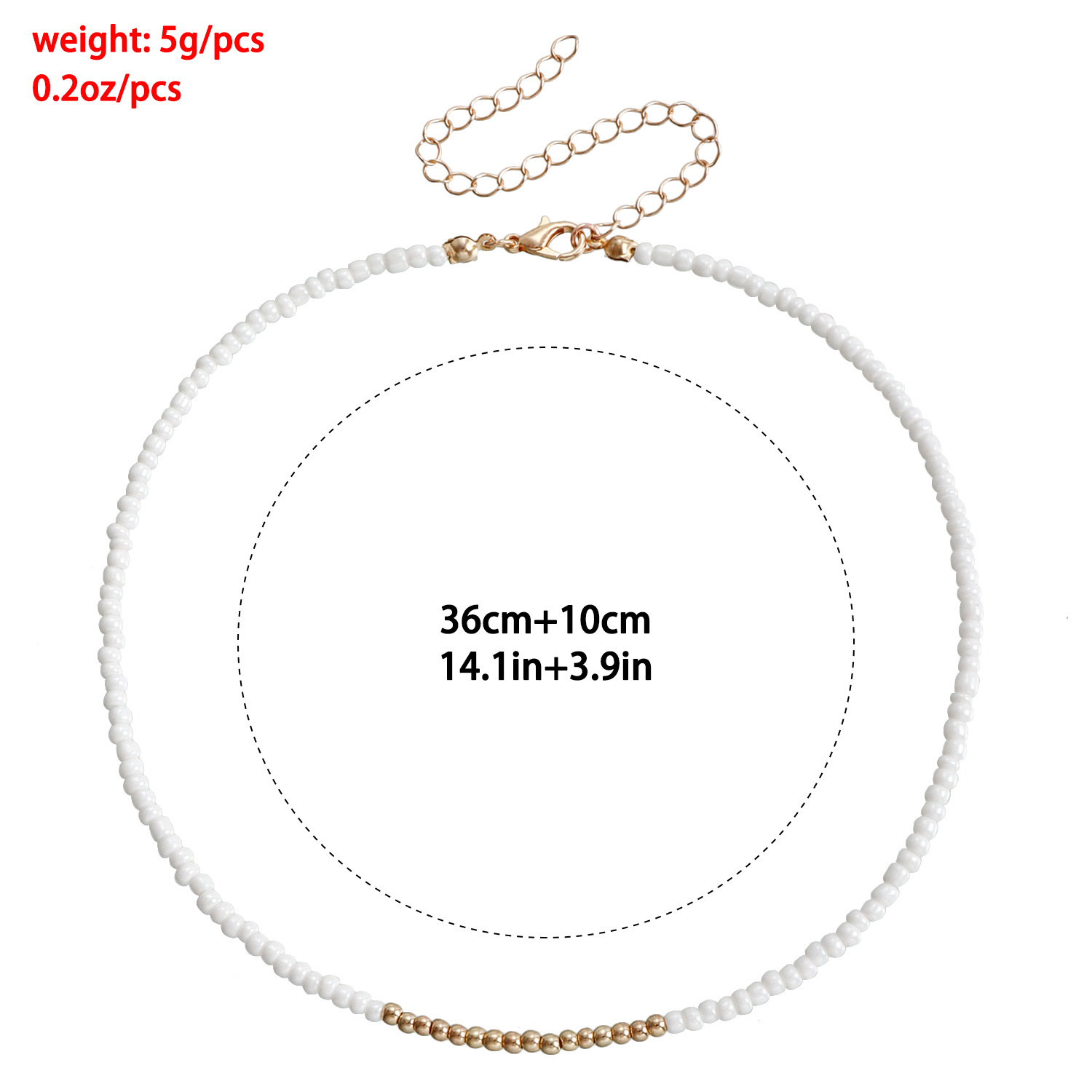 Casual Simple Style Geometric Artificial Crystal Seed Bead Beaded Plating Women's Necklace display picture 3