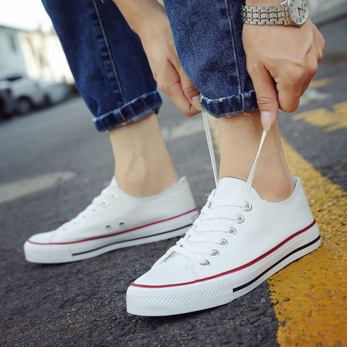 New Men's Canvas Shoes Trendy Couple Casual Shoes Low-top Sneakers Men's Shoes Wide Size Wholesale Vulcanized Shoes