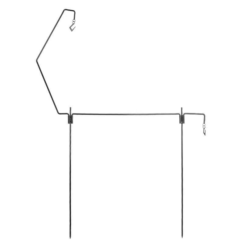 Soporte de lámpara de hierro forjado al aire libre, soporte de almacenamiento de rejilla de secado, soporte desmontable, soporte de lámpara de camping, estante plegable para camping al aire libre