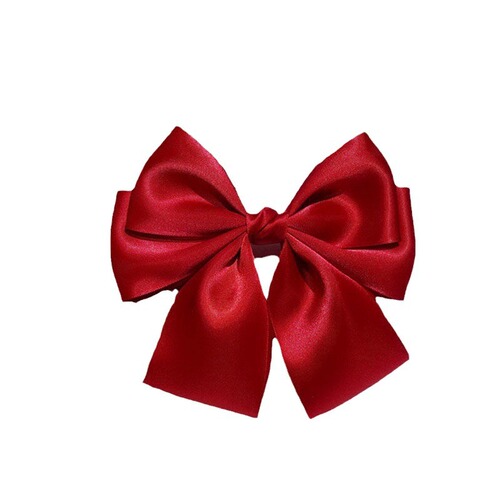 Handmade three-layer red large bow hair clip, duckbill clip, headwear for ponytail hairstyle, women's back-of-head style