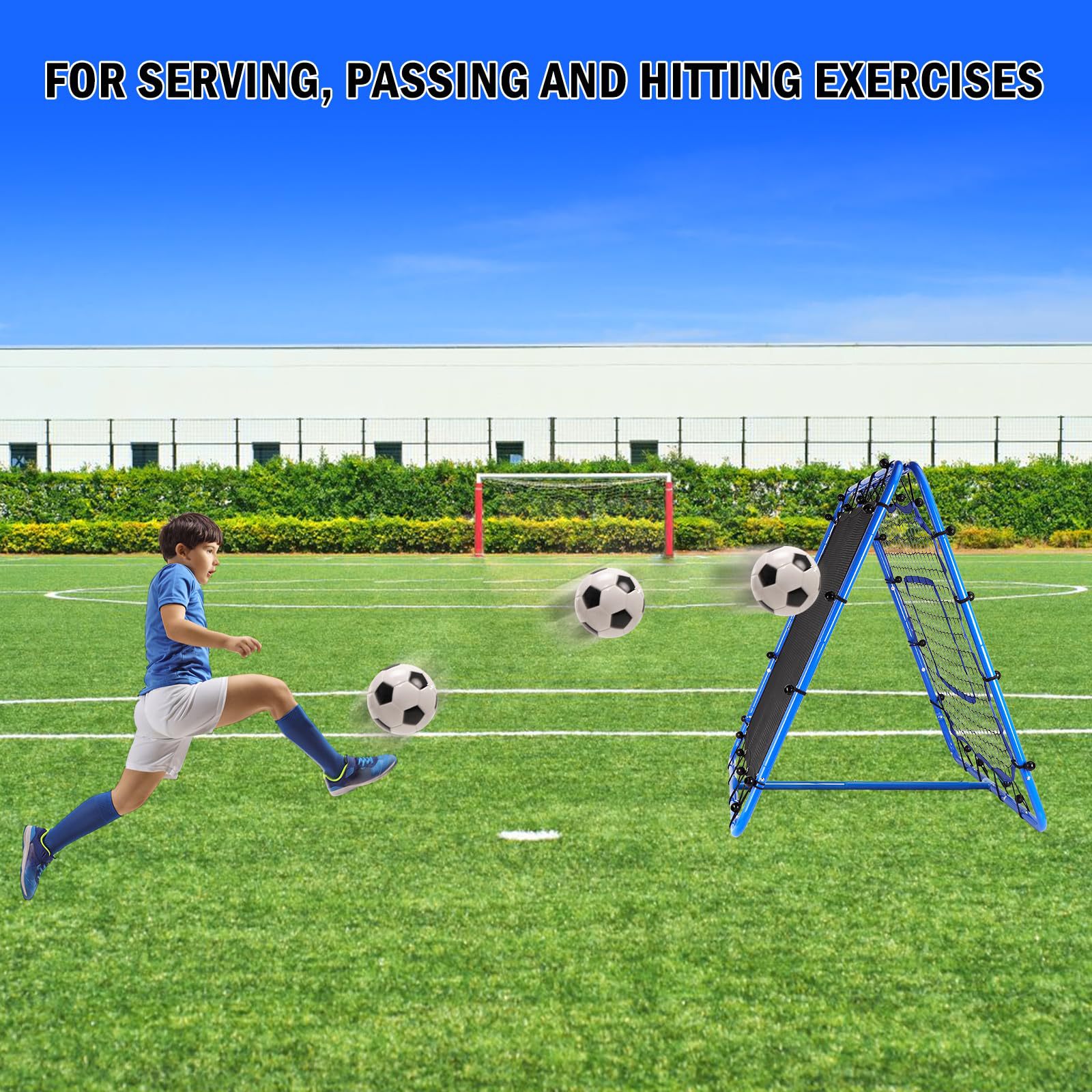 Entrenamiento de fútbol portátil al aire libre, red de rebote, práctica de softbol, red de rebote de rugby, engrosamiento, multifunción ajustable