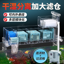 小型鱼缸过滤器净水循环三合一水泵乌龟缸过滤盒制氧一体机滴流盒