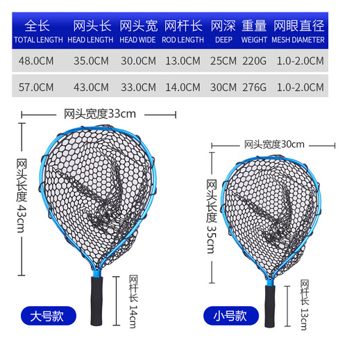 Taiyu Luya copy net, portable aluminum alloy fishing net, anti-hanging rubber silicone net bag, integrated hand copy net wholesale