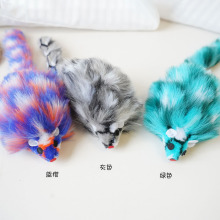 新款跨境逗猫玩具毛绒手工仿真长尾巴老鼠猫咪解梦啃咬猫宠物玩具