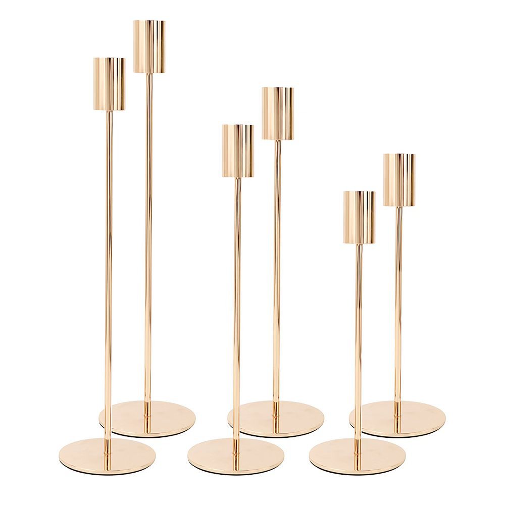 Ventas calientes de candelabros de cilindro recto Amazon candelabros de hierro forjado candelabros de oro europeo simple candelabros de seis piezas calientes image 11