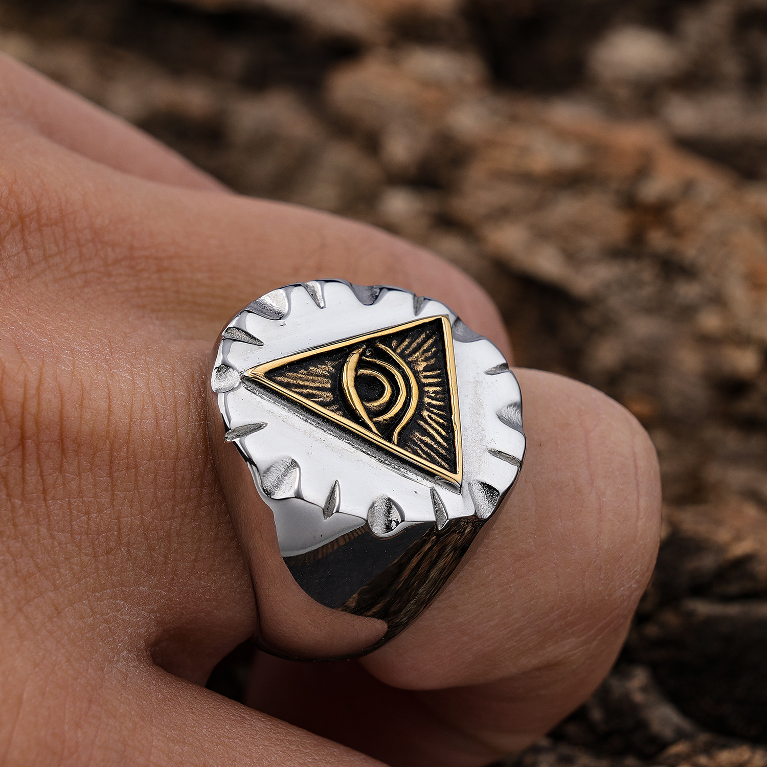 30g Weight Rings Classification 1 Piece Quantity Retro Eye 304 Stainless Steel Men'S Rings