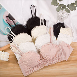 Japanese Style Pure Lace Underwear Adjustable Bra Beautiful Back Bra Girls' Bra Set