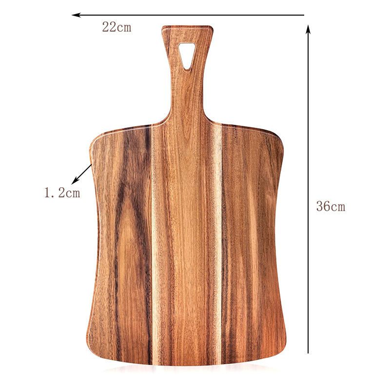 Tabla de cortar de madera con mango tablero de pizza creativa multifuncional hogar tabla de cortar suplemento alimenticio tablero pan snack desayuno placa