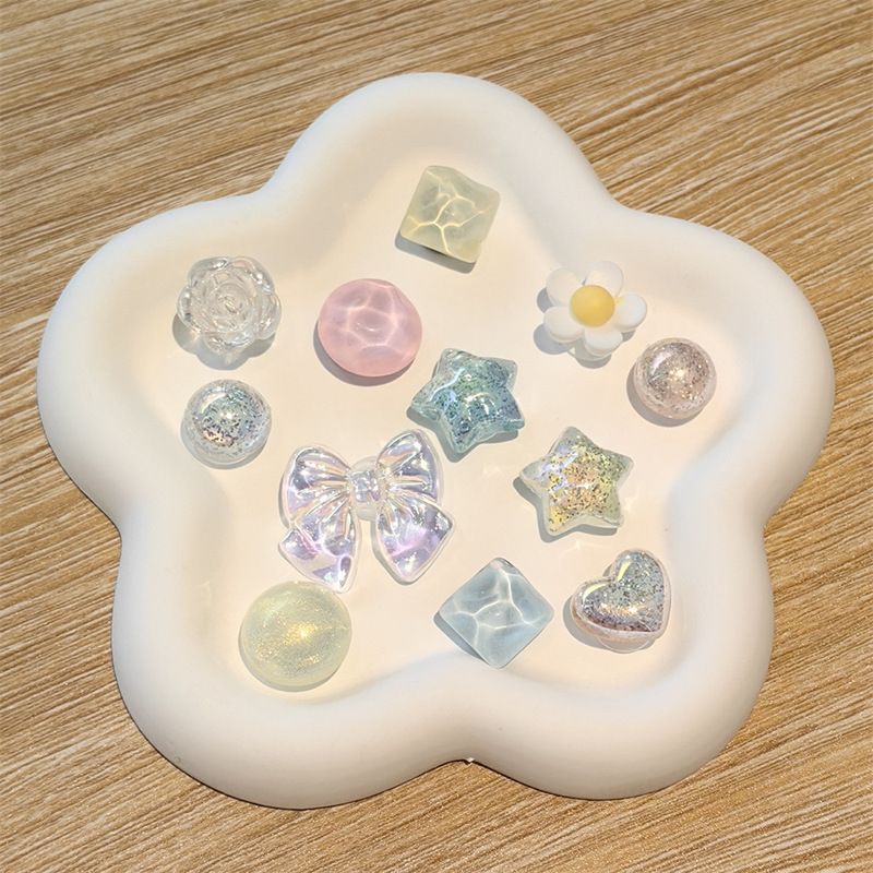 新作幻彩閃粉幾何宝石水晶真珠花洞靴アクセサリー高級感靴花DIY靴配合|undefined
