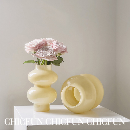 Nordic ins style creative transparent glass vase decoration living room flower arrangement high-end internet celebrity hydroponic flowers dried flowers