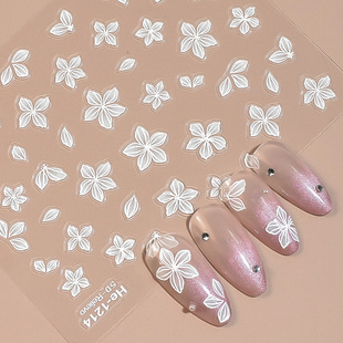 Redanco's New 5D Embossed Popular Daisy Flower Shell Light Nail Art Sticker Stereo Nail Decal He-1217