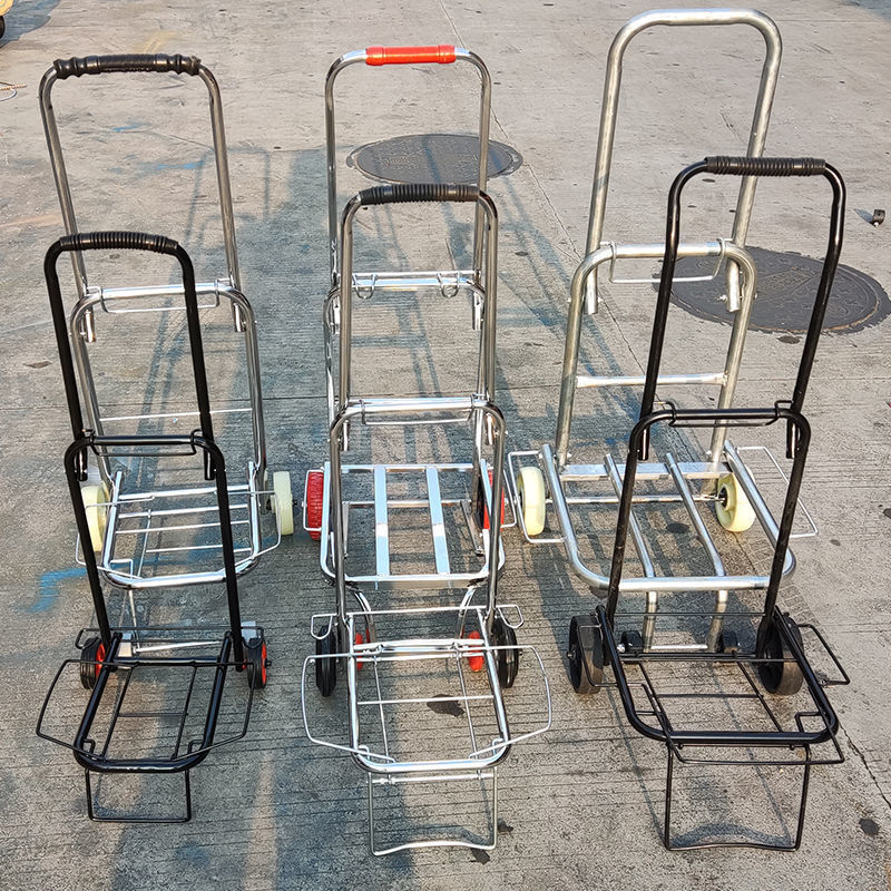 Two-Wheel Four-Wheel Water Pipe Portable Folding Heavy-Duty Transport Luggage Cart for Home Grocery Shopping