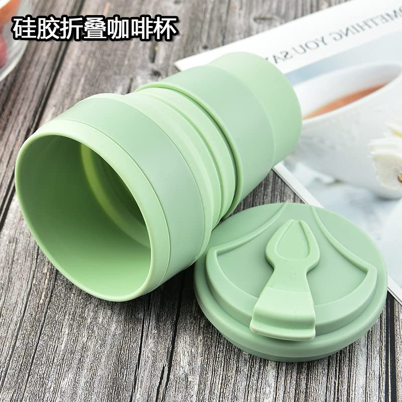 Nordic silica gel fold Mug portable outdoors Telescoping Water cup High temperature resistance With cover silica gel fold Water cup