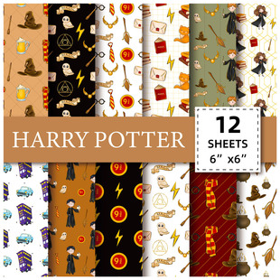 12 Sheets/Pack Material Pack Journal Background Paper Square 6inch DIY Album Background Paper Kindergarten Crafts