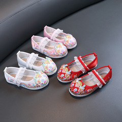 新款女童繡花鞋中國風兒童漢服鞋馬面裙鞋兒童手工布鞋寶寶演出鞋