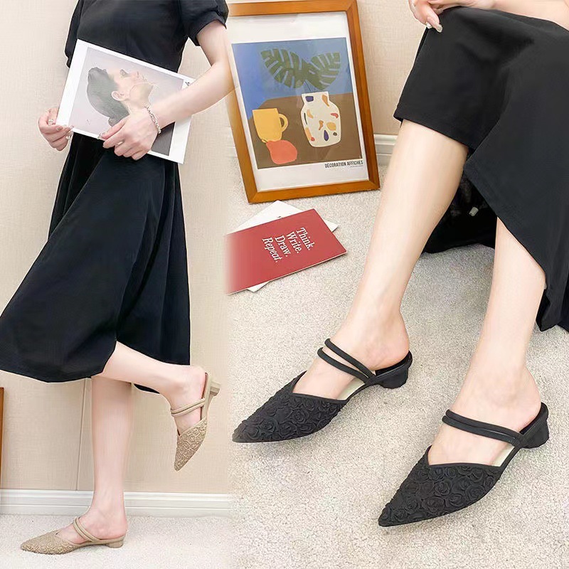 fashionable women's slippers pointed-toe
