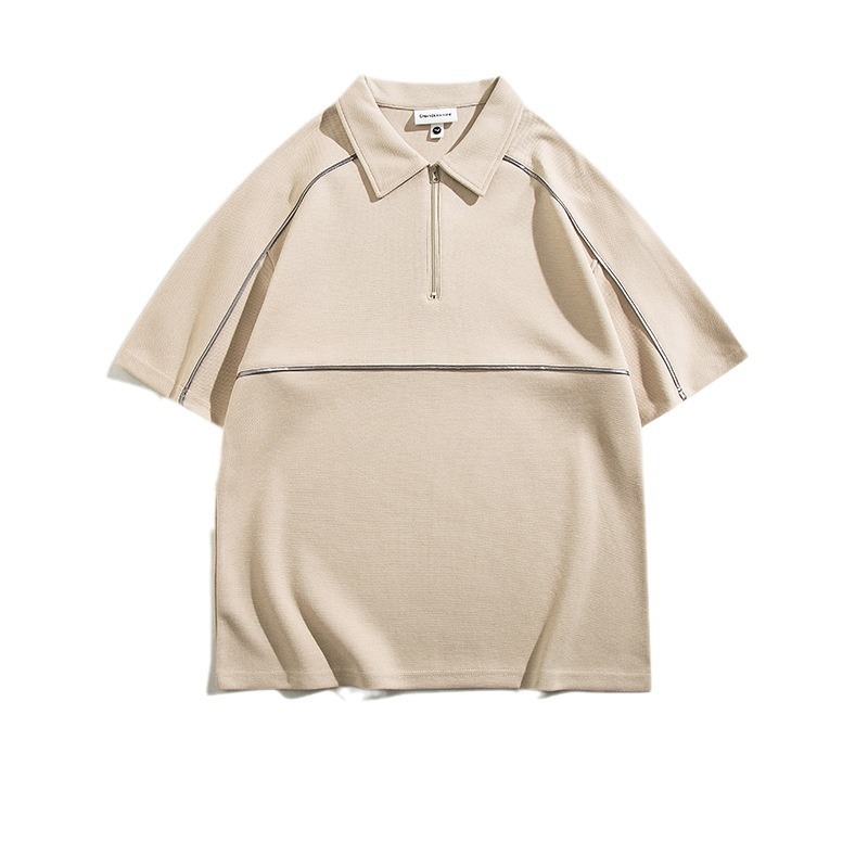 Marca de marea Zhu Di aire reflector polo pesado hombro camiseta de revestimiento de alta gama ropa corporativa personalizada