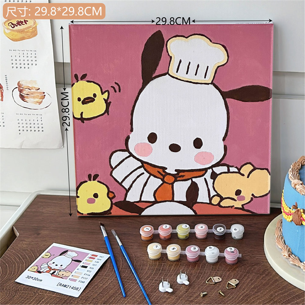 Pintura al óleo digital pintura al óleo de llenado de bricolaje simple pintura acrílica pintada a mano descompresión dormitorio pintura decorativa tulipán