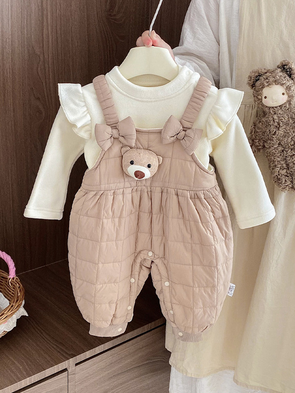 儿童套装秋冬装宝宝夹棉加厚连帽棉衣棉裤冬季婴幼儿分体两件套潮|undefined
