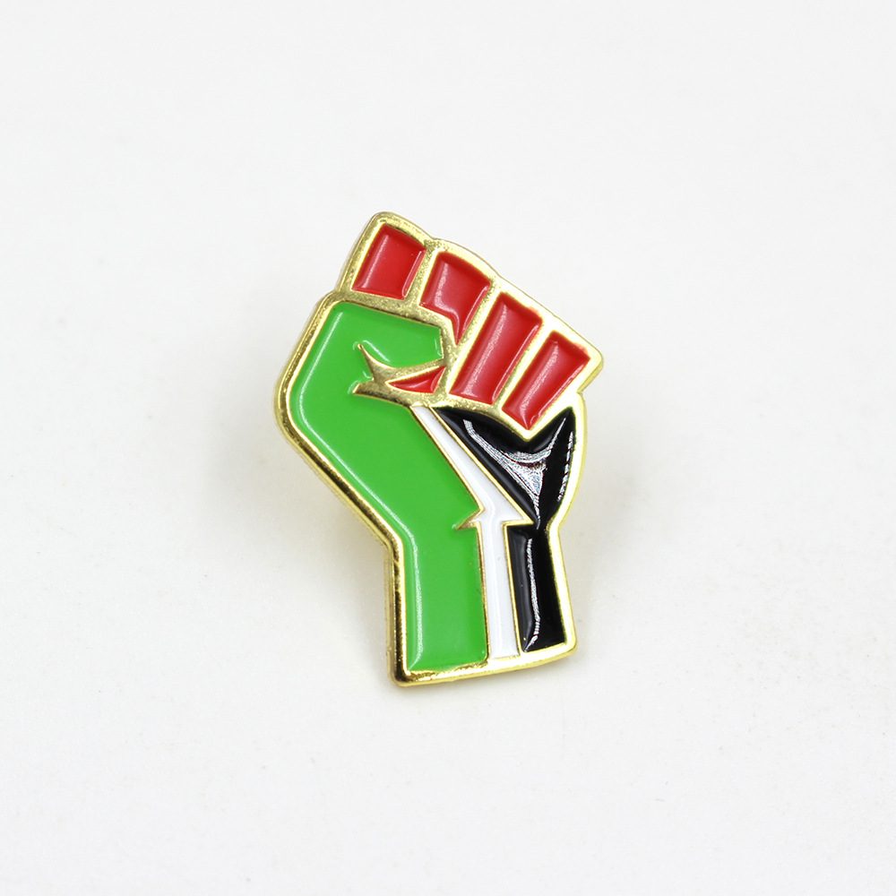 Fábrica en stock pintura de metal al por mayor libre Palestina bandera insignia conmemorativa insignia libre palidece