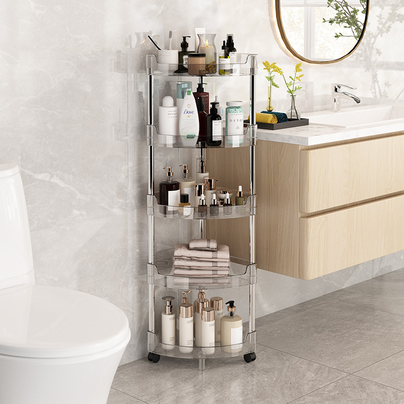 Toilet Storage Rack Transparent Corner Rack Floor Toilet Bathroom Triangle Storage Rack Gap Multi-layer Kitchen