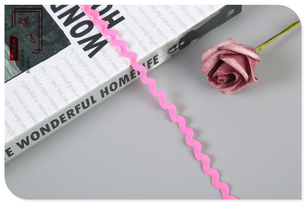 En stock suministro 5mm polipropileno marinero cinturón hecho a mano encaje accesorios onda encaje cinturón montaña carretera cinturón 0. 5cms con seda