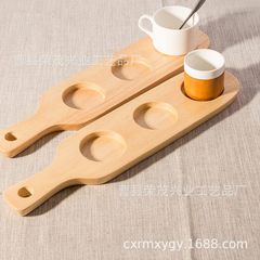 木製ワイントレーハンドルカップバーktvホテル商用コーヒーカップ三穴木カップホルダー