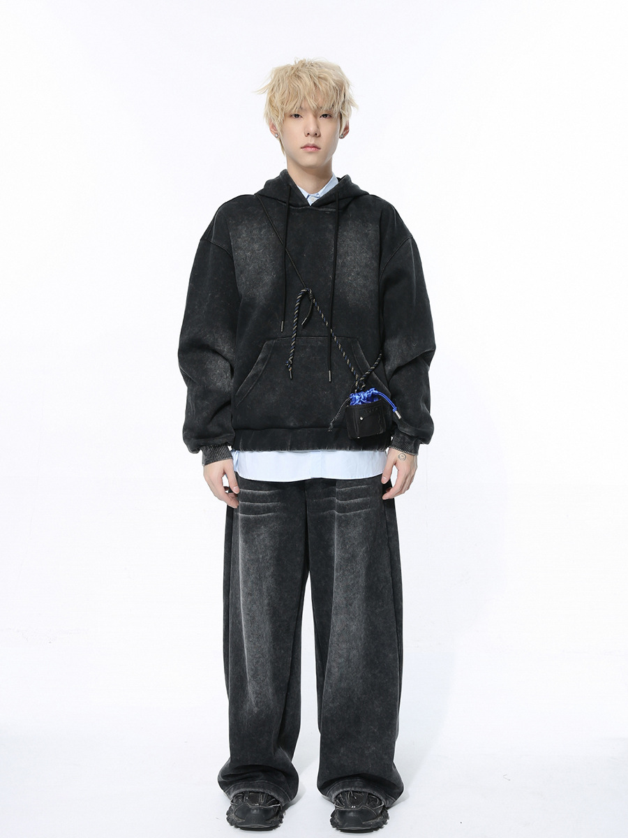 Mtlclothes ropa de Hombre | 2024 primavera nueva moda personalizada lavado diseño apenado suéter flojo traje