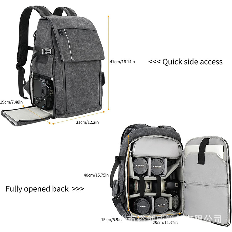BSCI factory oil wax waterproof canvas vintage photography backpack large capacity SLR Digital Camera liner backpack BSCI factory oil wax waterproof canvas vintage photography backpack large capacity SLR Digital Camera liner backpack
