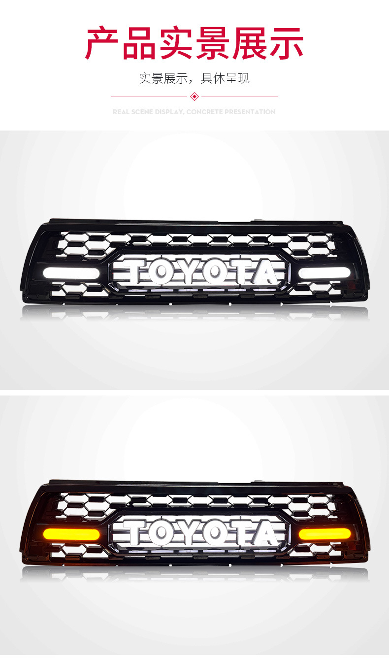 Suitable for 99-06 Toyota 4Runner Grille Surf185 Modified Retro Toyota Grille with Lights