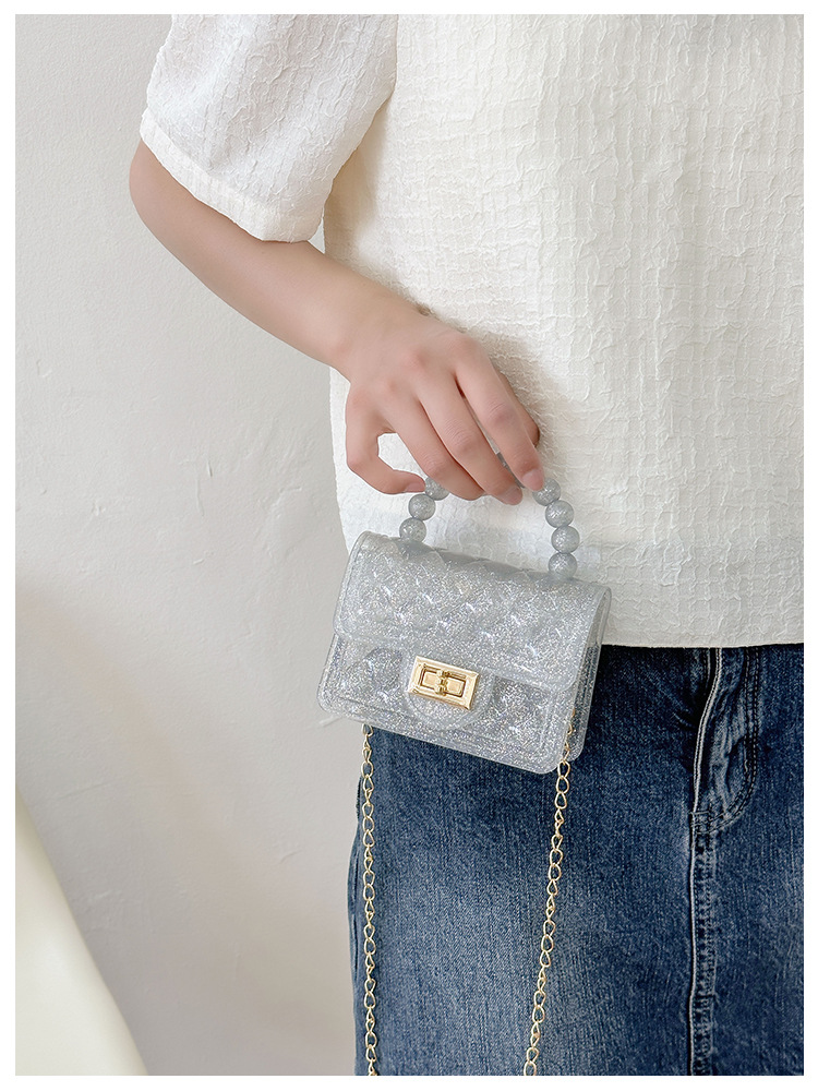157g Weight Polyester Lining Material Flip Cover Closure Type Single Shoulder Strap Strap Type Jelly Bag Bags Type Casual, Holiday Occasion PVC Material Solid Color Pattern All Seasons Season Women's Gender Basic, Classic Style Style Square Shape Small Size Women's Small PVC Solid Color Basic Classic Style Square Flip Cover Jelly Bag 31