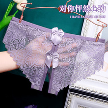 一件代发颜蓓薇性感内裤女士法式纯欲风蕾丝镂空蝴蝶结低腰574