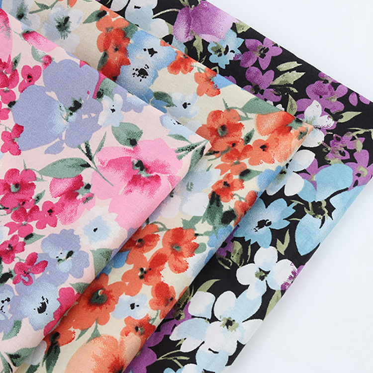 Fabricante de ventas multicolor floral 100% algodón impresión de tela de mujer