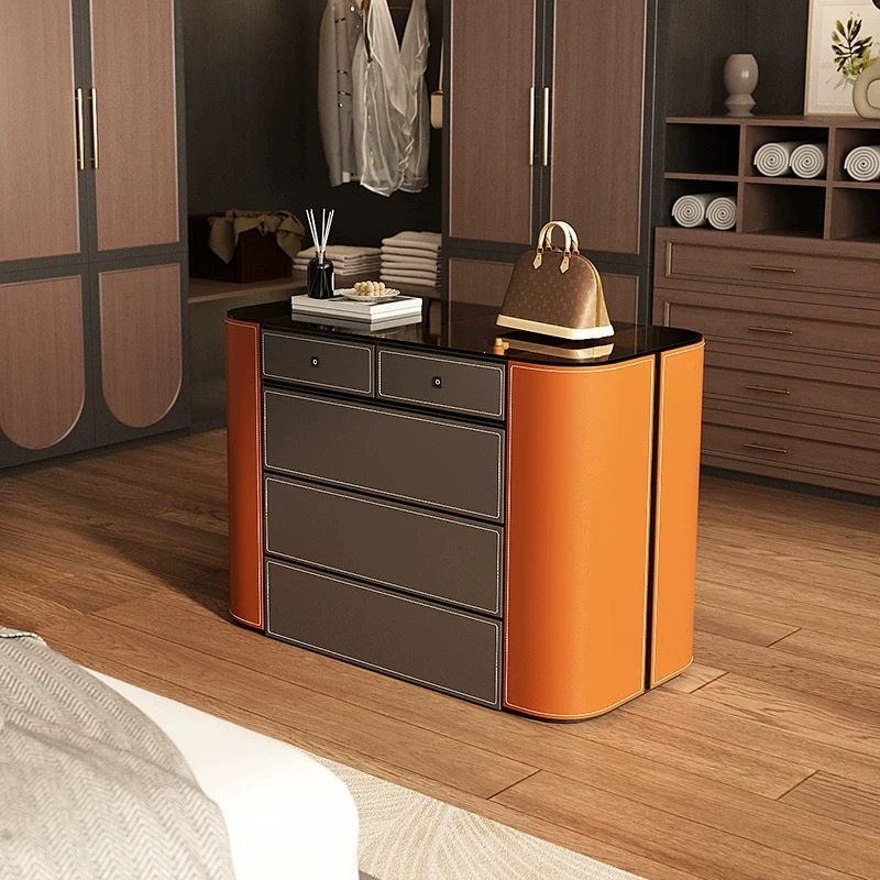 Шкаф-гардероб с замком и встроенной туалетной столиком, минималистичный двусторонний шкаф для хранения, туалетный столик, из массива дерева.