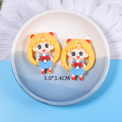 速發 樹脂飾品配件TOY美少女黑月兔 diy奶油膠滴膠手機殼貼片