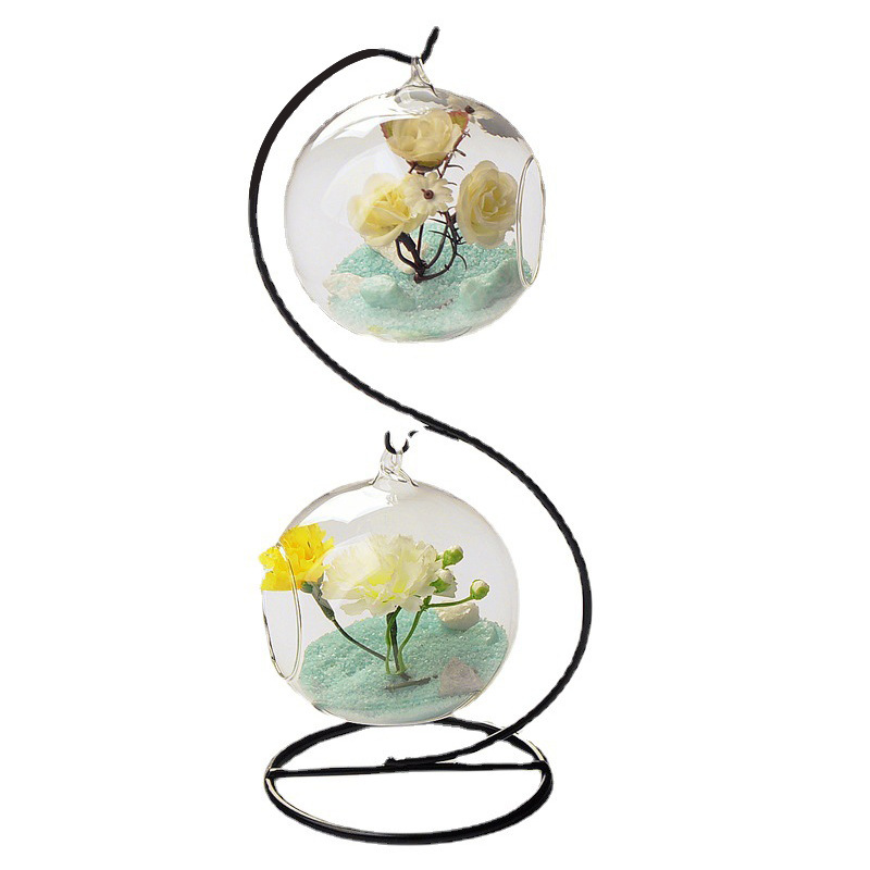 Creativo de estilo Europeo colgando florero de cristal transparente decoración maceta hidropónica suculenta botella de Musgo micro paisaje Americano simulación