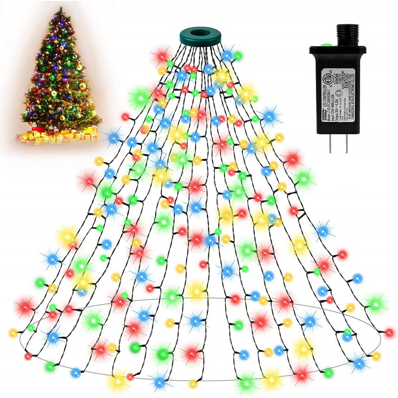 LED リングツリートップライトクリスマスツリーライト低電圧五芒星滝ハンギングツリー流水クリスマス LED ストリングライトストリップ|undefined