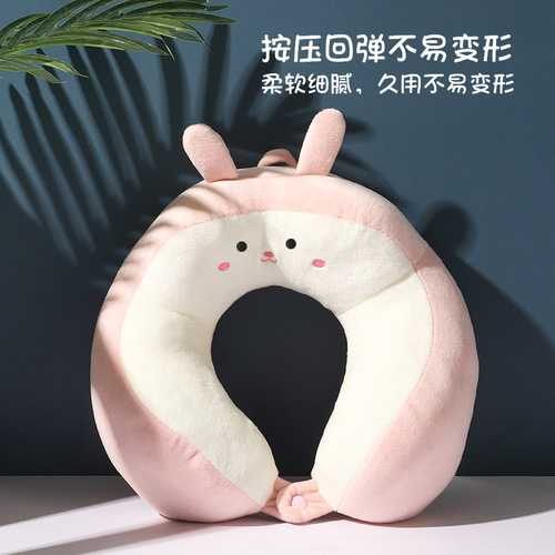 New camel hump cartoon u-shaped pillow office pp cotton crystal velvet embroidered u-shaped pillow car neck pillow manufacturer wholesale