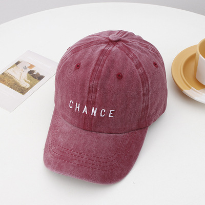 Chapeau délavé neuf et usé pour enfants, style de baseball rétro avec lettres de rue brodées, couples masculins et féminins, pare-soleil et crème solaire, chapeau en langue de canard_voghion.com