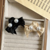 Cute hairgrip from pearl with bow, bangs, small crab pin, hair accessory, internet celebrity