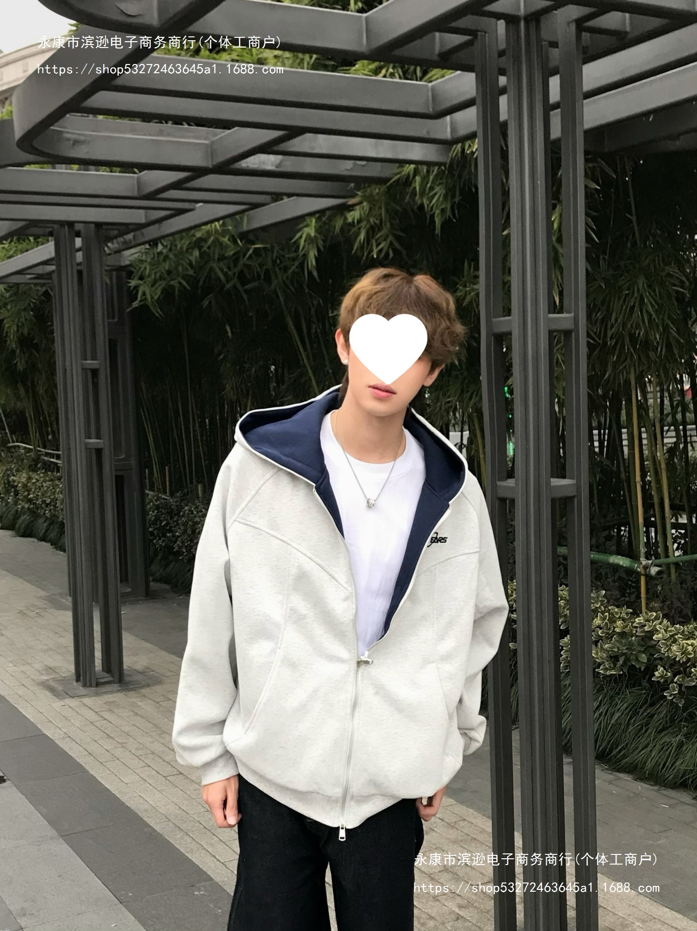 已出货薄款#原版内贴款+刺绣+压线+双头拉链【休闲华棉】卫衣女