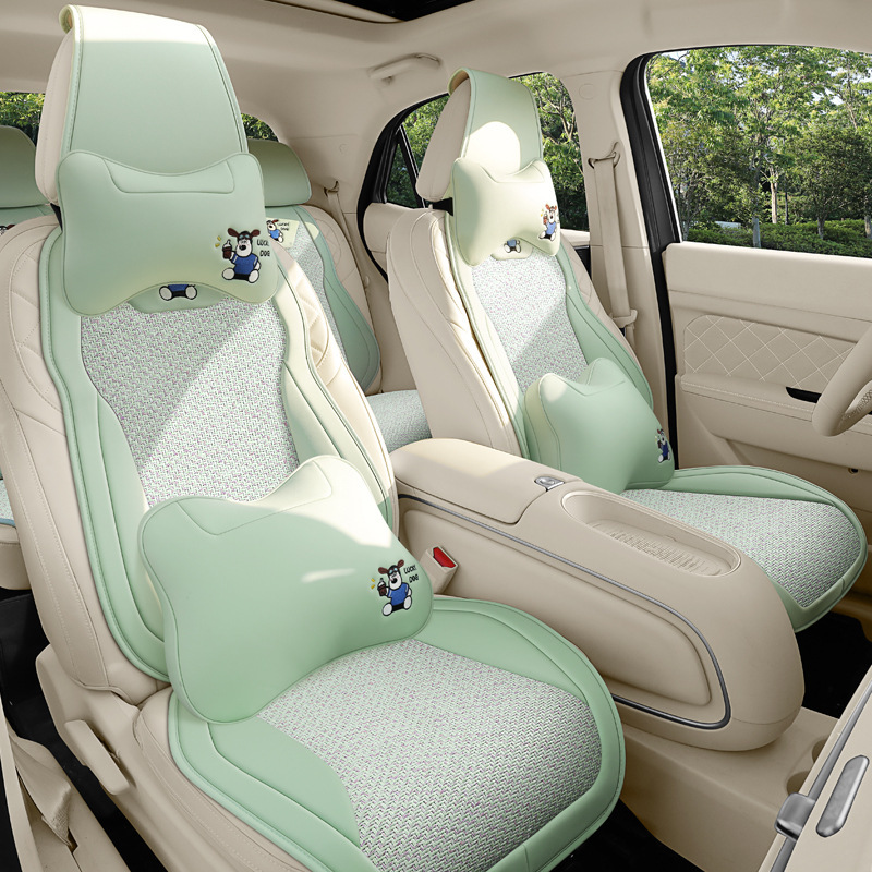 2025 新しい漫画アイスラタン夏適用可能な Wuling Starlight アウディ A4 Bora カーシートクッションカバー 5 席|undefined